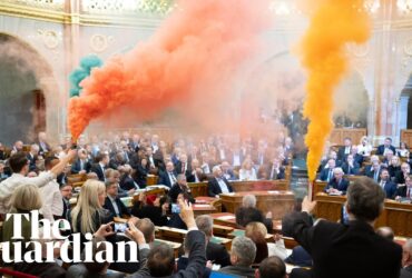 Smoke bombs ignited as Hungarian parliament passes law banning Pride events
