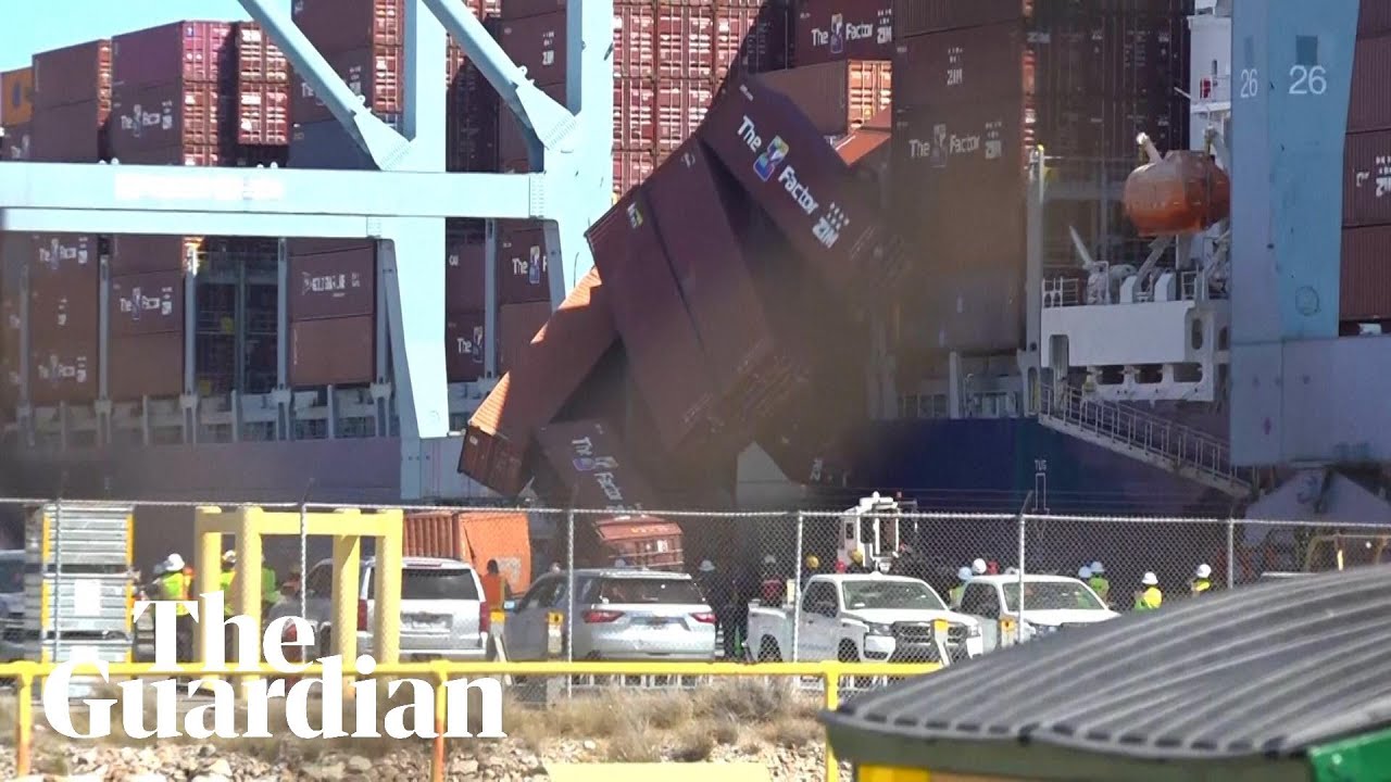 Footage shows containers topple off cargo ship in California - MCI Group
